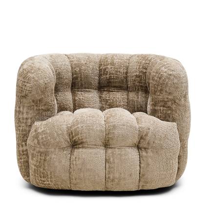 Rivièra Maison - Arosa Fauteuil in T20 - Taupe, PA5 - Polyester en Beukenhout, 101x95x75 cm
