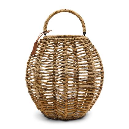 Riviera Maison Harvey Lantern - Bananenboomstam, Ijzer - Naturel - 30.0x30.0x40.0 cm