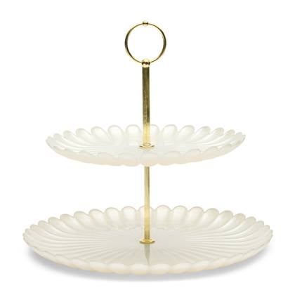 Riviera Maison Etagere 2 laags - Pearl Elegance Taartstandaard