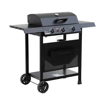 sweeek - Gasbarbecue madeleine zwart, 3 branders, buitenkeuken, l 109,5 x b 59 x h 125 cm