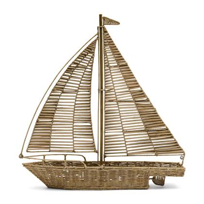 Riviera Maison Beeldje boot Naturel - Sculpture groot - Rattan, ijzer