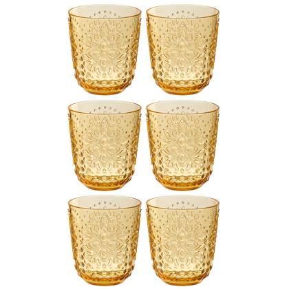 J-Line glas - kunststof - geel - doos van 6