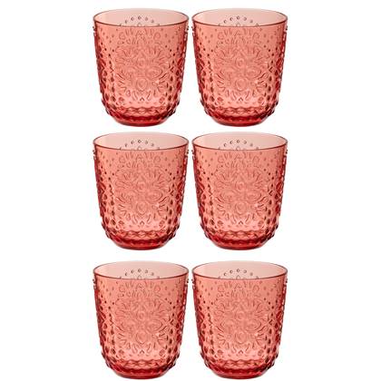 J-Line glas - kunststof - rood - doos van 6