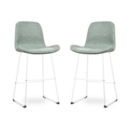 Nolon Nino-Fé Barkrukken Set van 2 - Zacht Groen - Wit - 75 cm