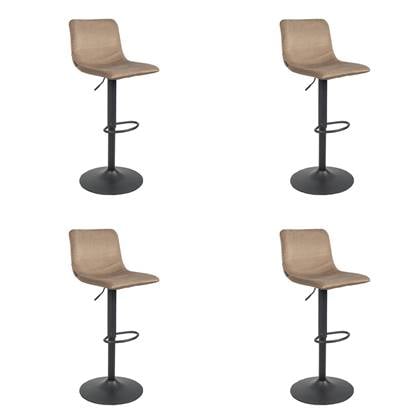 Bronx71 Velvet barkruk Frenkie 59-76 cm - Barkrukken set van 4 Taupe