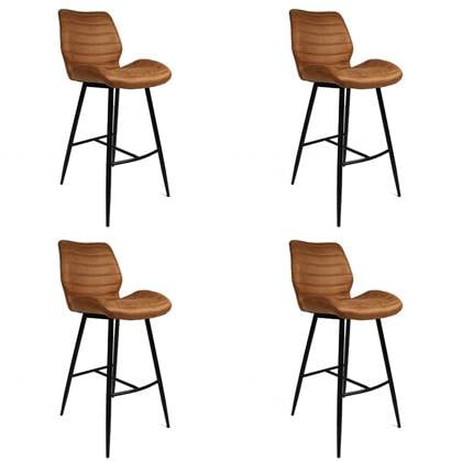 Bronx71 Industriële barkruk Morris cognac 71 cm - Barkrukken set van 4