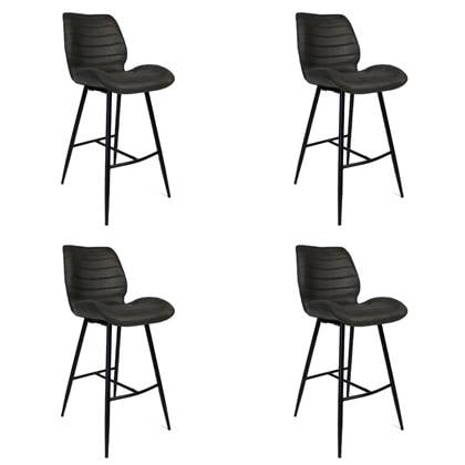 Bronx71 Industriële barkruk Morris antraciet 71 cm - Barkrukken set
