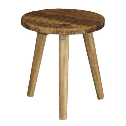 Mica Decorations Bold Bijzettafel - Ø26 cm - Gerecycled Hout - Bruin