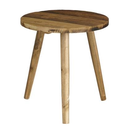 Mica Decorations Bold Bijzettafel - Ø33 cm - Gerecycled Hout - Bruin