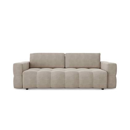 4-zits slaapbank kist walnoot fluweel Taupe