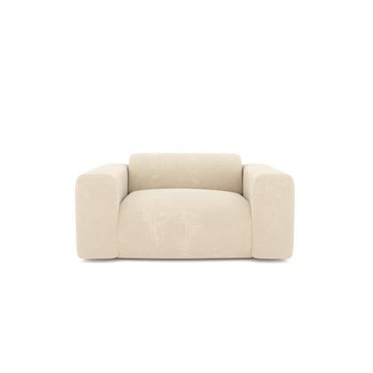 Fluwelen fauteuil met patroon Crème