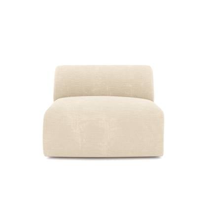 Fluwelen fauteuil zonder armleuningen, kleurig patroon Crème