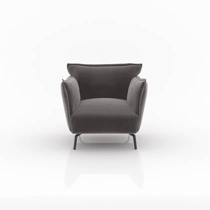 Fluwelen fauteuil grafiet Grijs