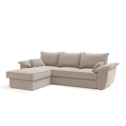 fluwelen linker hoekbank 257cm Beige