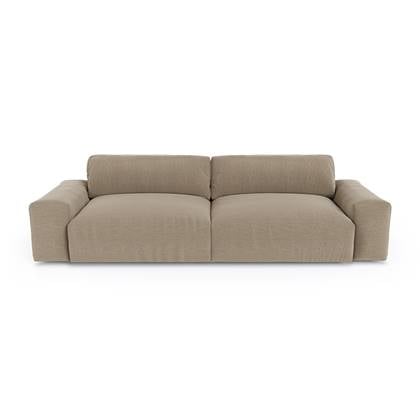 4-zitsbank in zachte geweven stof 240cm Taupe