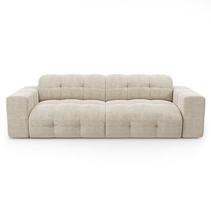 4-zits kleurige fluwelen bank 230cm Crème