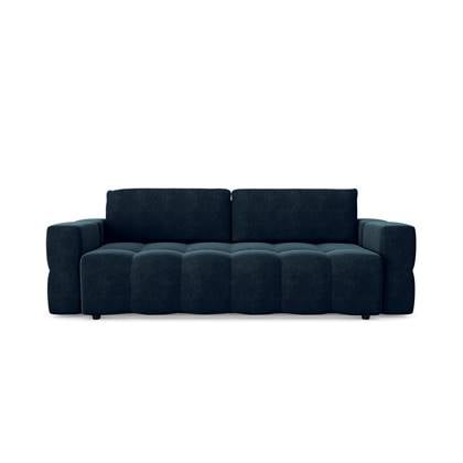 4-zits slaapbank met kist in pauw fluweel walnoot Blauw