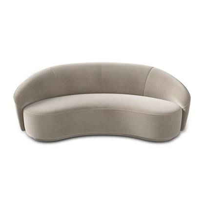 Beige taupe fluwelen stoffen zitbank