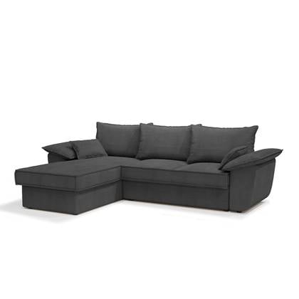 Sofa linker hoekcommode cabrio corduroy antraciet 257cm Grijs
