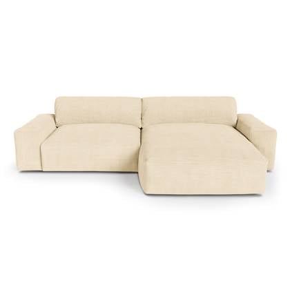 ribfluweel rechter hoekbank 310cm Crème