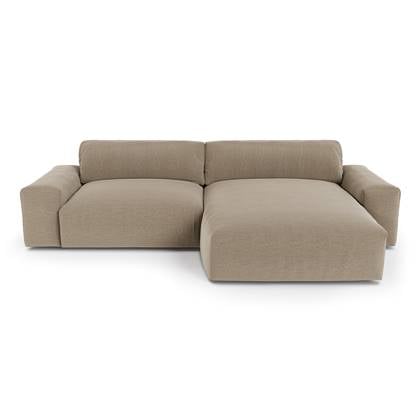 4-zits rechthoekige sofa in soft touch geweven stof taupe 310cm