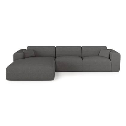 Sofa links hoek cabrio dunlopillo 5 zits bouclette Grijs