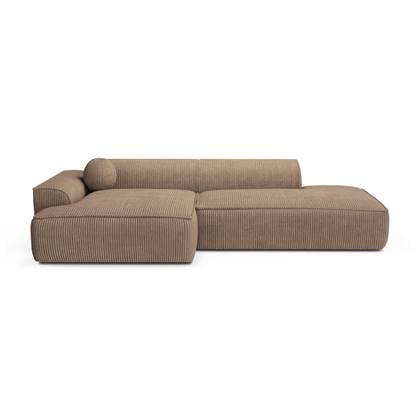 Bank links hoek corduroy taupe 300cm