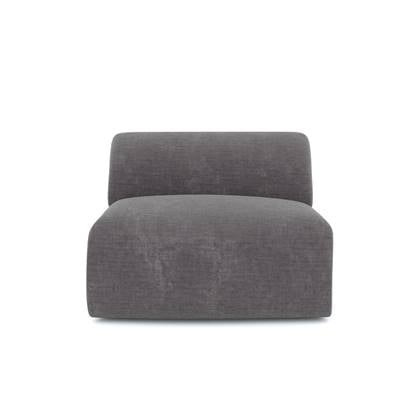 Fluwelen fauteuil met patroon zonder armleuningen Grijs