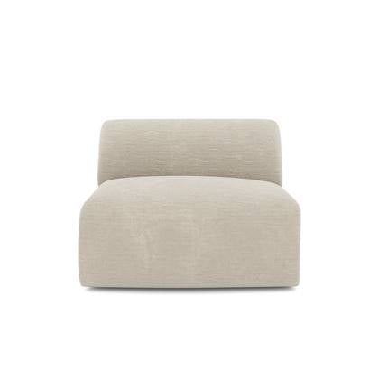 Fluwelen fauteuil met patroon zonder armleuningen Beige