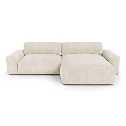 Sofa rechte hoek fluweel 310cm Crème