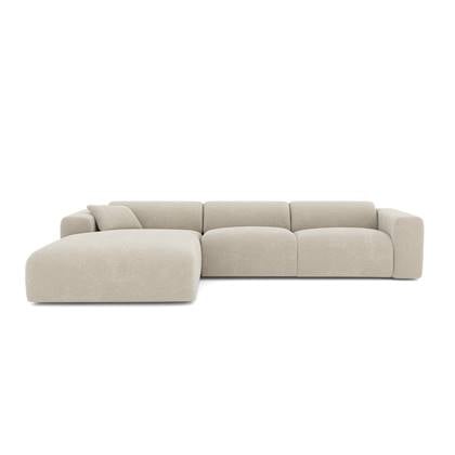 Fluwelen linkerhoekbank met patroon Beige