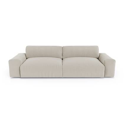 4-zitsbank in zacht geweven stof 240cm Beige