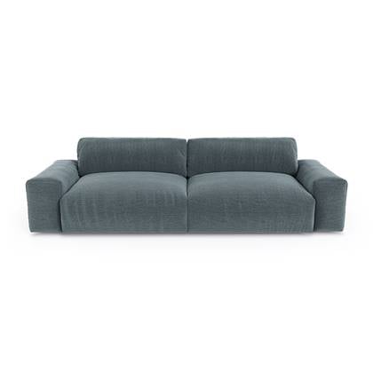 3-zitsbank in zacht geweven stof, denim 220cm Blauw