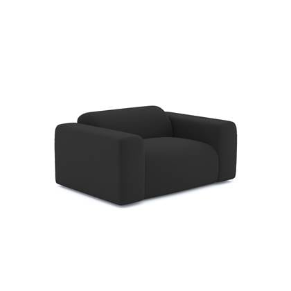 Fauteuil van zwarte krulstof Antraciet