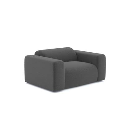 Fauteuil in grafietgrijze bouclette stof Grijs