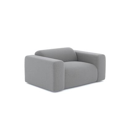Fauteuil in lichtgrijze geweven stof Grijs