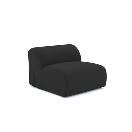 Armloze fauteuil in zwarte bouclette stof Antraciet