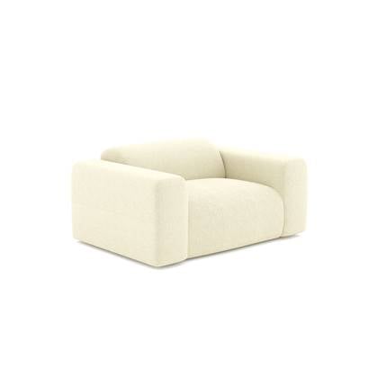 ribfluwelen fauteuil Crème