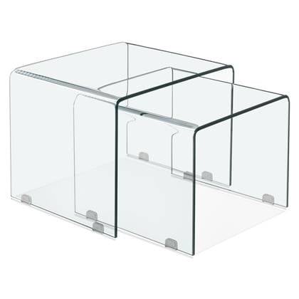ALTEREGO BOBBY Set van 2 design bijzettafels - Transparant
