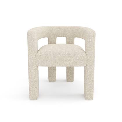Eetkamerstoel in bouclette stof Beige