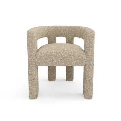 Eetkamerstoel in bouclette stof Taupe