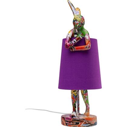 Kare Design Animal Tafellamp konjin 50cm graffiti en Paars