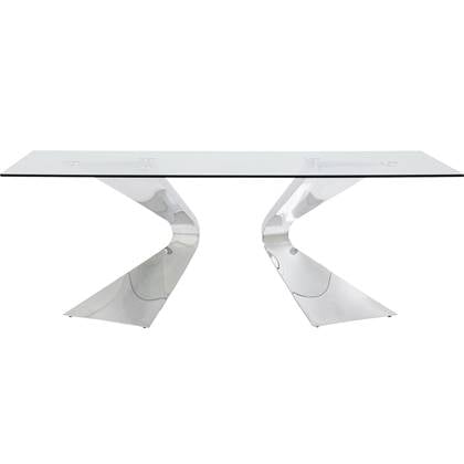 Kare Design Gloria Tafel 200 Cm Helder Glas Chroom Goud