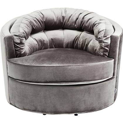 Kare Design - Music Hall Draaibare Fauteuil - Grijs Fluweel