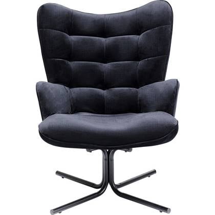 Kare Design Oscar Velvet Fauteuil - Fluweel Zwart