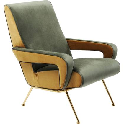 Kare Design Luna High Velvet Fauteuil - Groen Fluweel