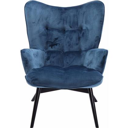Kare Design Vicky Fauteuil - Fluweel Petrol Blauw