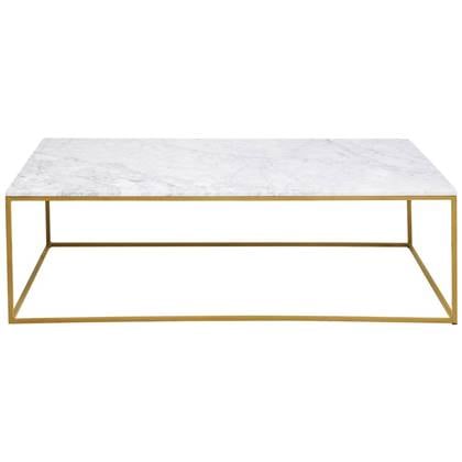 Kare Design Key West Gold Salontafel - 120 Cm - Wit Marmer Goud