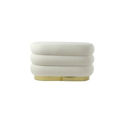 Light & Living Light&living Poef 80x40x45 cm LYALL teddy crème+goud