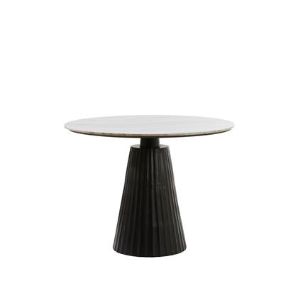 Light&living Eettafel Ø100x75 cm RIANNE marmer -mat zwart Taupe